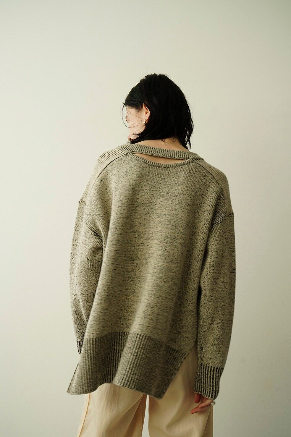 23SS】CLANE クラネ / W FACE CUT NECK WIDE KNIT TOPS | TRENT