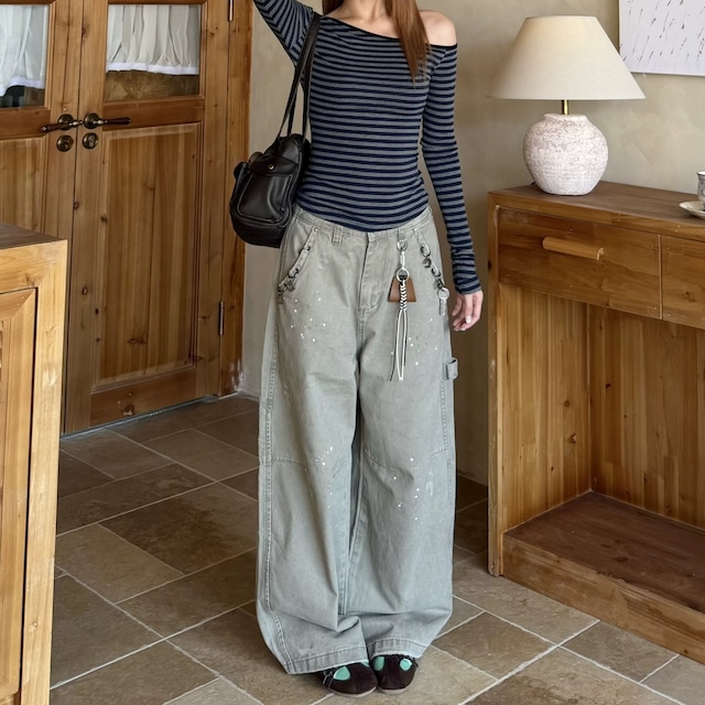 ヴィンテージライクスプラッターペインターパンツ 1col R02710