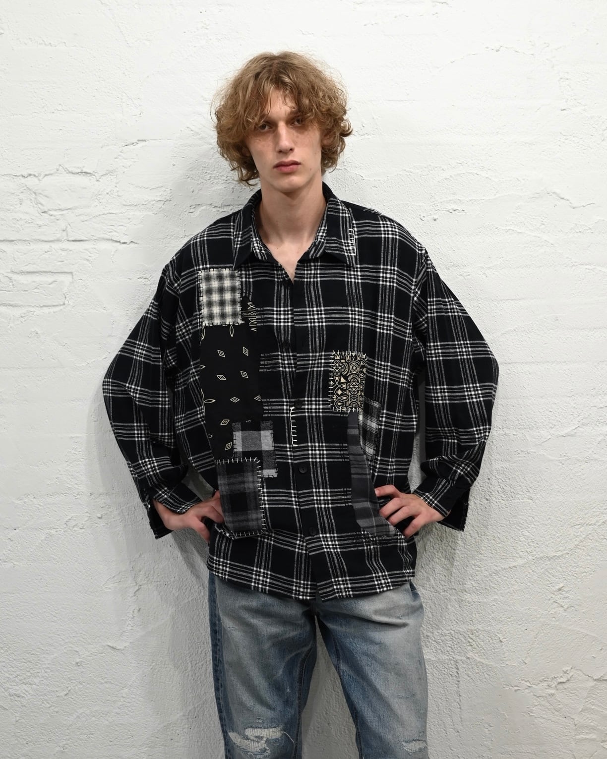 Bandana Short-sleeve Shirt c/# Vintage Processing Black