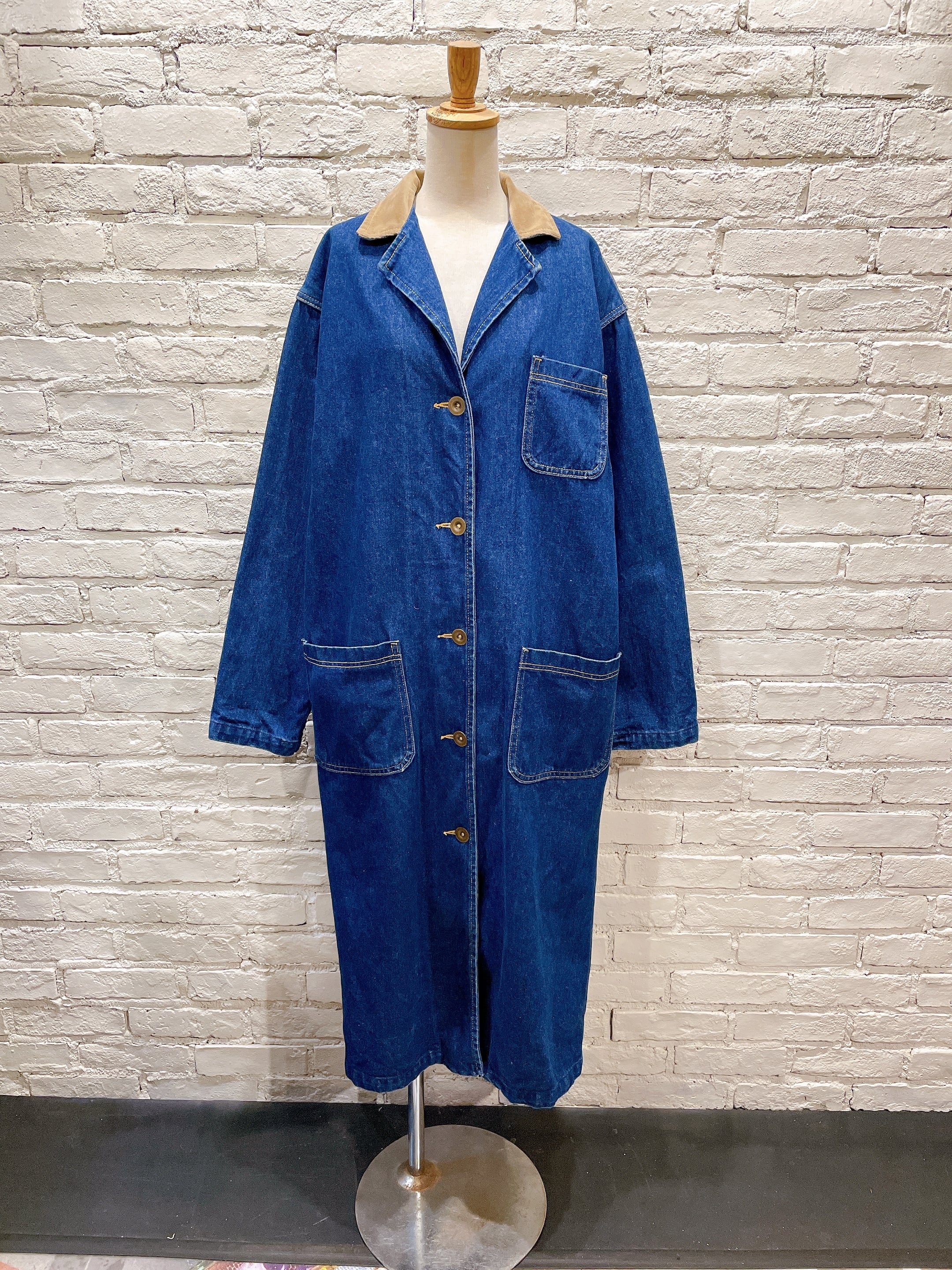 80年代 Lee コーデュロイカラーデニムロングコート USA製 Used  Vintage Clothing 『VALON』『Lanp』