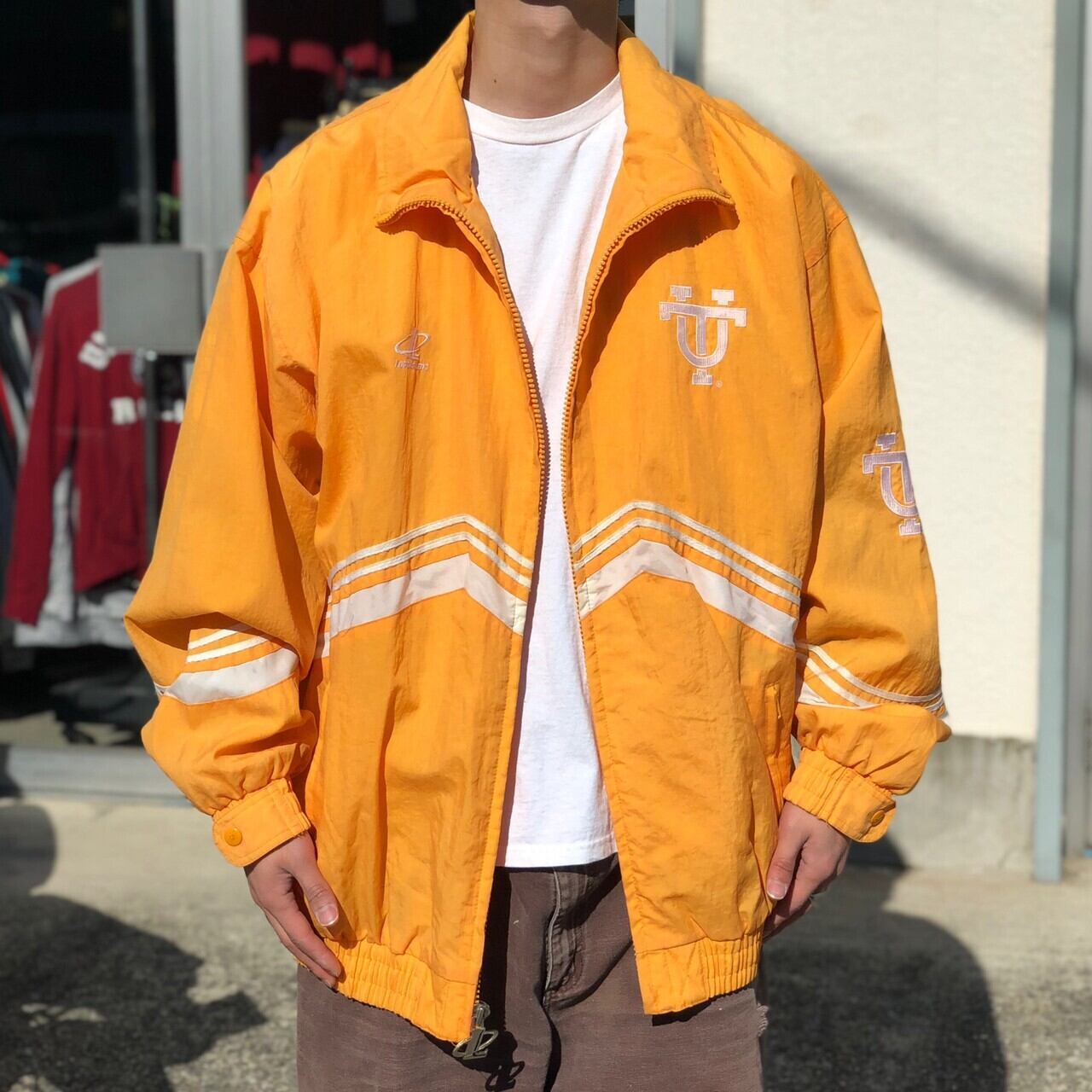 4467.ロゴアスレチック カレッジナイロンジャケット テネシー XL 古着