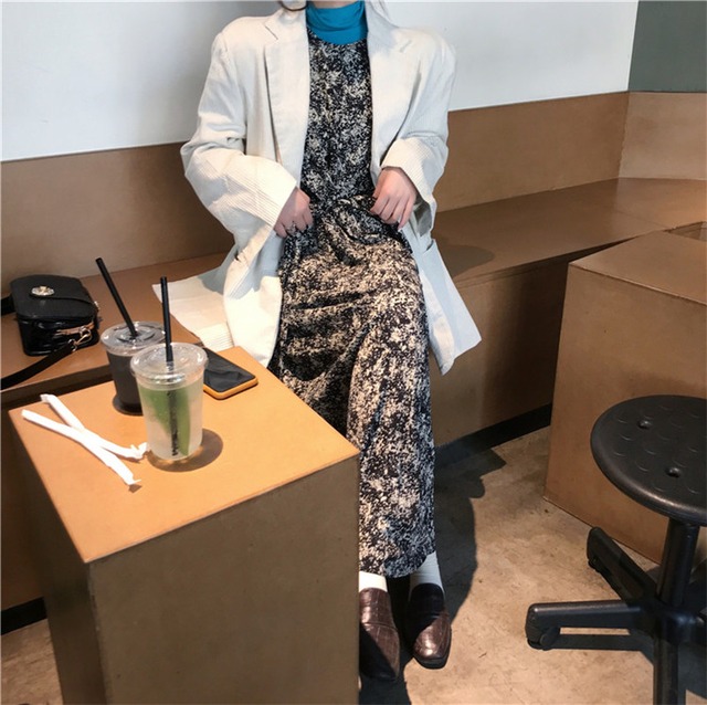 【今だけ数量限定大特価セール!!】韓国ファッション コーデュロイ 上品映え レトロ ギャザリング コート