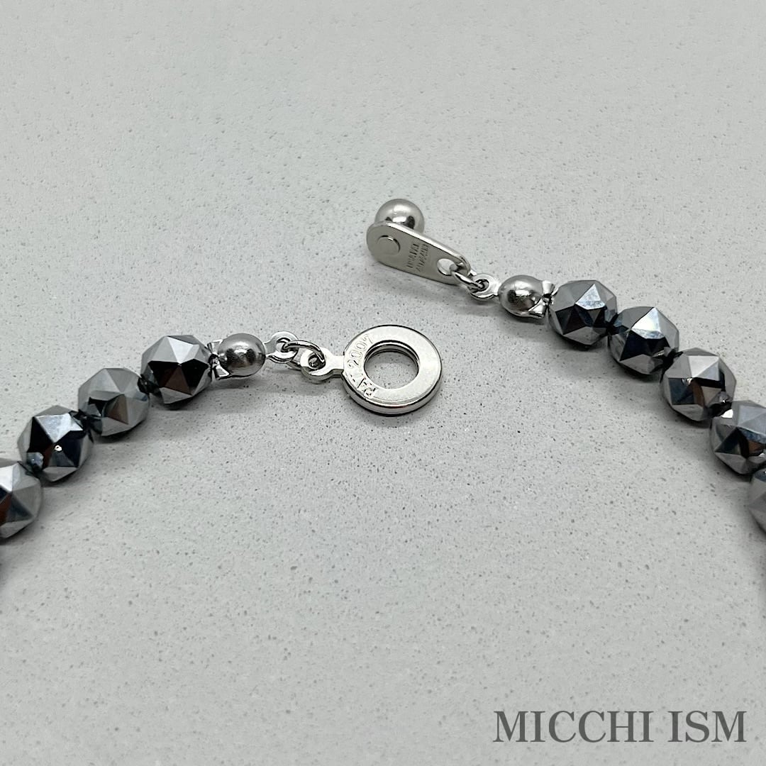 高純度テラヘルツ鉱石ブレスレット スターカット施工 6mm玉 ボタン式