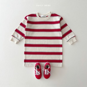 【2点送料無料】«予約»«ジュニアサイズあり»«daily bebe» ボーダーワンピース 2colors