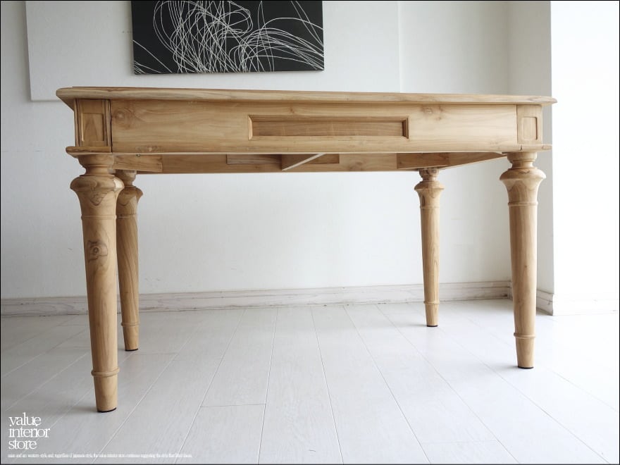 「 ハチヤ様 サイズオーダーテーブル 」チーク総無垢 ダイニングテーブルEuntiN 食卓テーブル デスク 手作り 机 シンプル ナチュラル 送料無料 世界三大銘木 W120×D70cm