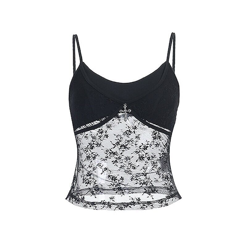 Lace mesh cami r0212