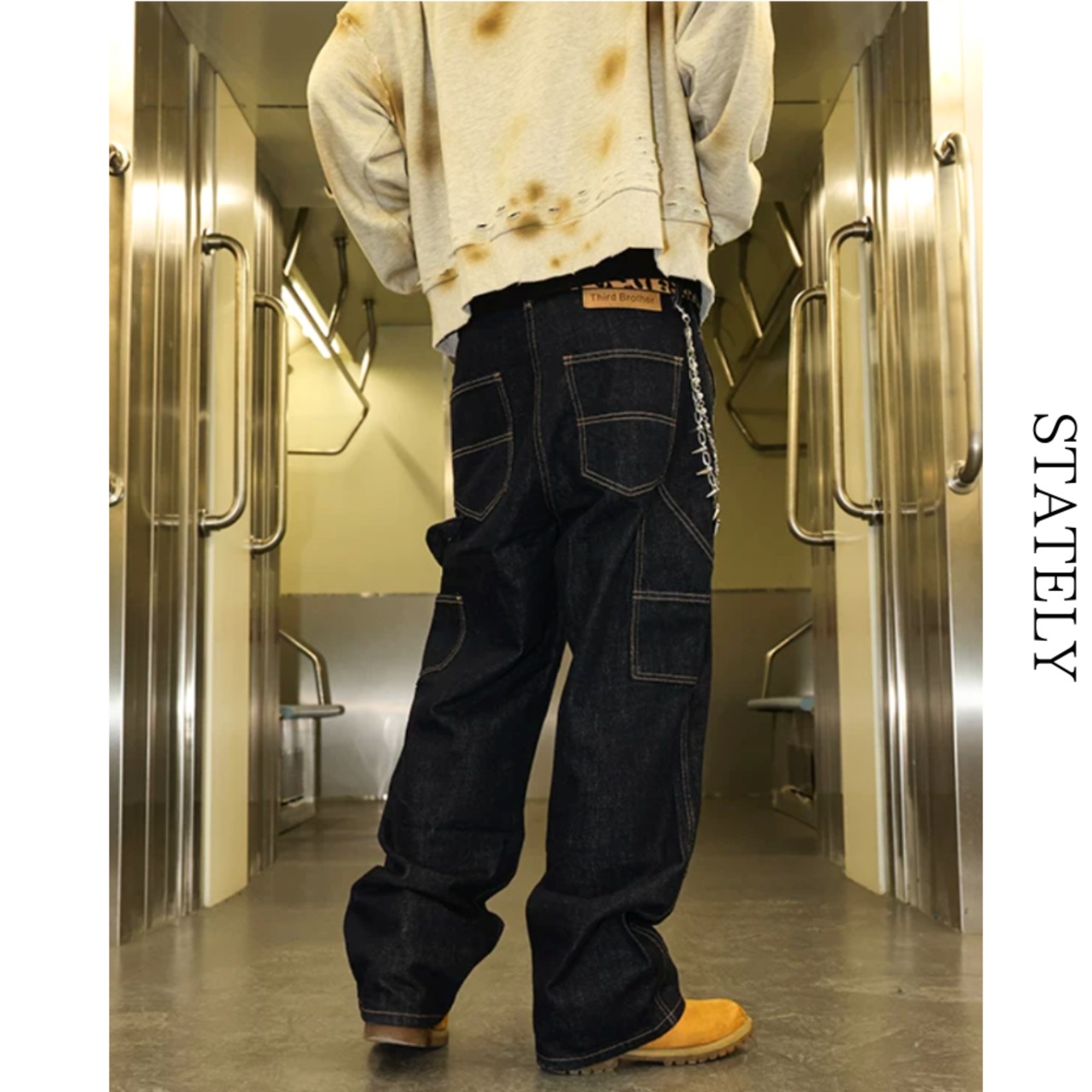 Utility Pocket ワイドカーゴデニム_B121・画像4