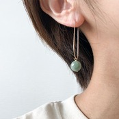 チャーム取り外しが自由自在！ K14gf フープ 翡翠珠ピアス A貨翡翠 jd_mm1048