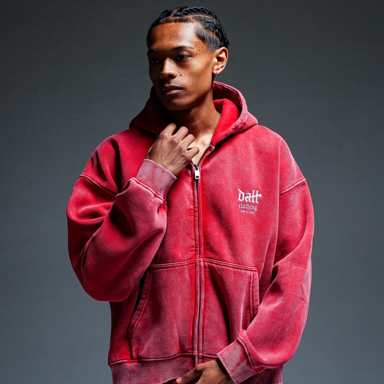 OG SMALL LOGO PIGMENT ZIP HOODIE