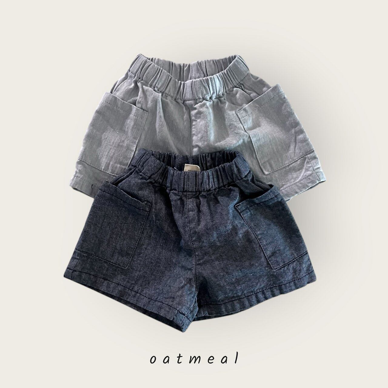 〘予約〙oatmeal / Pocket denim shorts