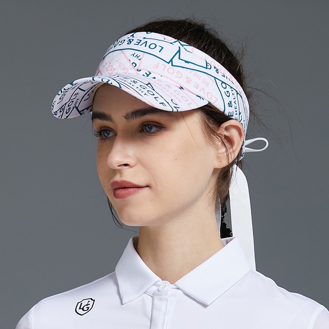 サンバイザー　プリント　日焼け防止