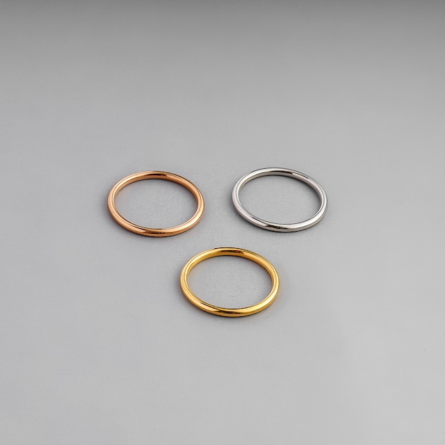 【シルバー】316L simple ring  #r19