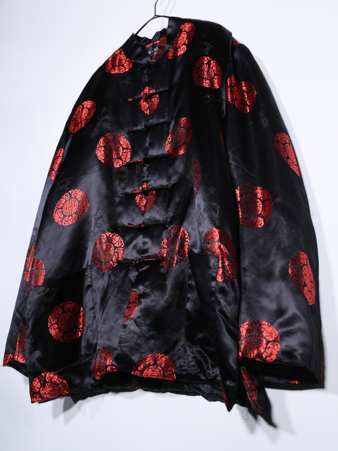 XXXL over silhouette 紋様 satin china shirt jacket - 14