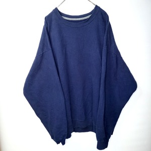 フルーツオブザルーム　クルーネック　スウェット　トレーナー　無地　ネイビー　XL
