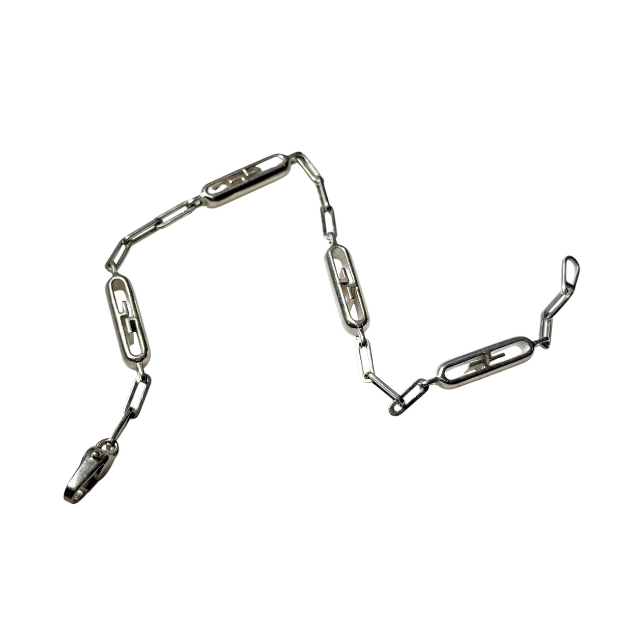 GUCCI silver GG narrow chain bracelet