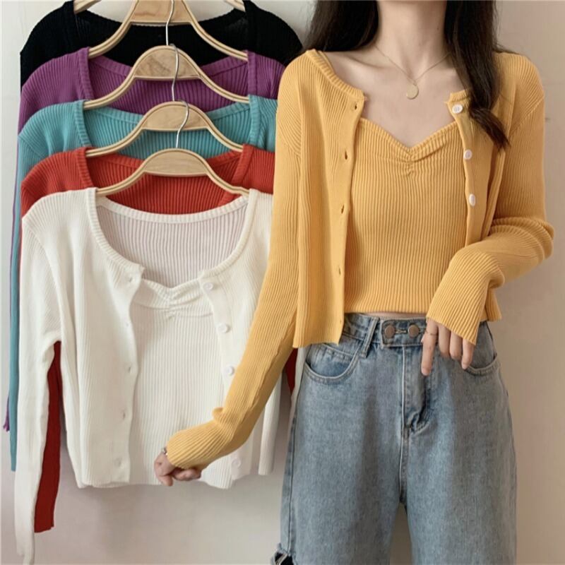 オータムサマーニットカーディガン 夏物 秋物 ハンチェンe14884968813