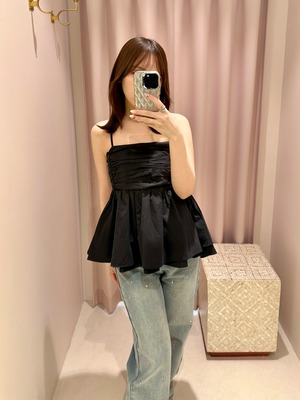 peplum cami bustier (black)