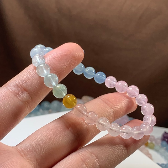 no1.爽やかパステル☆グラデーションミックスベリル ブレスレット