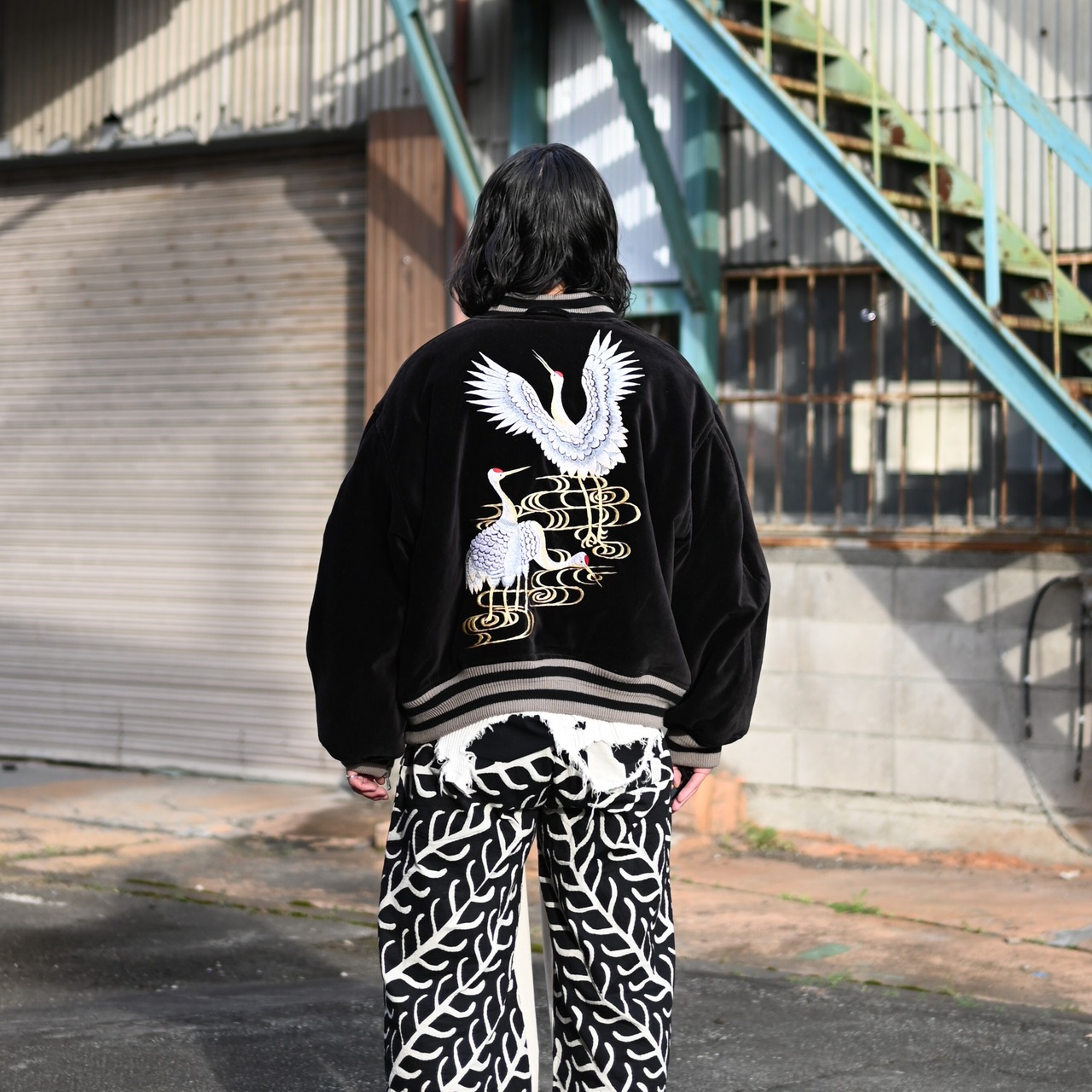 Leh /  Embroidery SKA Reversible Blousonコーディネート