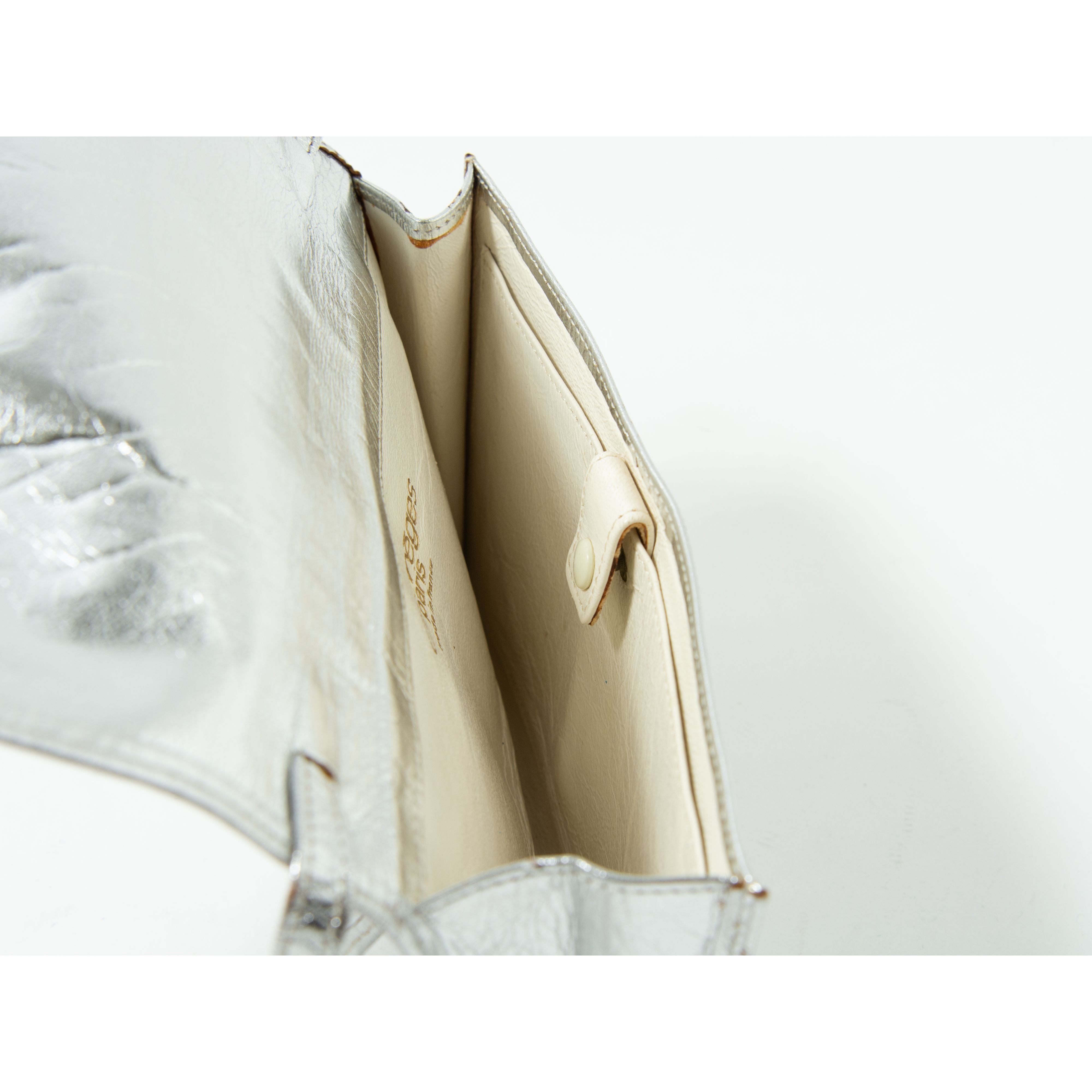 【Courreges paris】Made in France metallic leather mini bag（クレージュ フランス製 メタリック ミニハンドバッグ ）10b