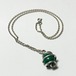 Old 925 Silver Malachite Wire Wrap Pendant Necklace