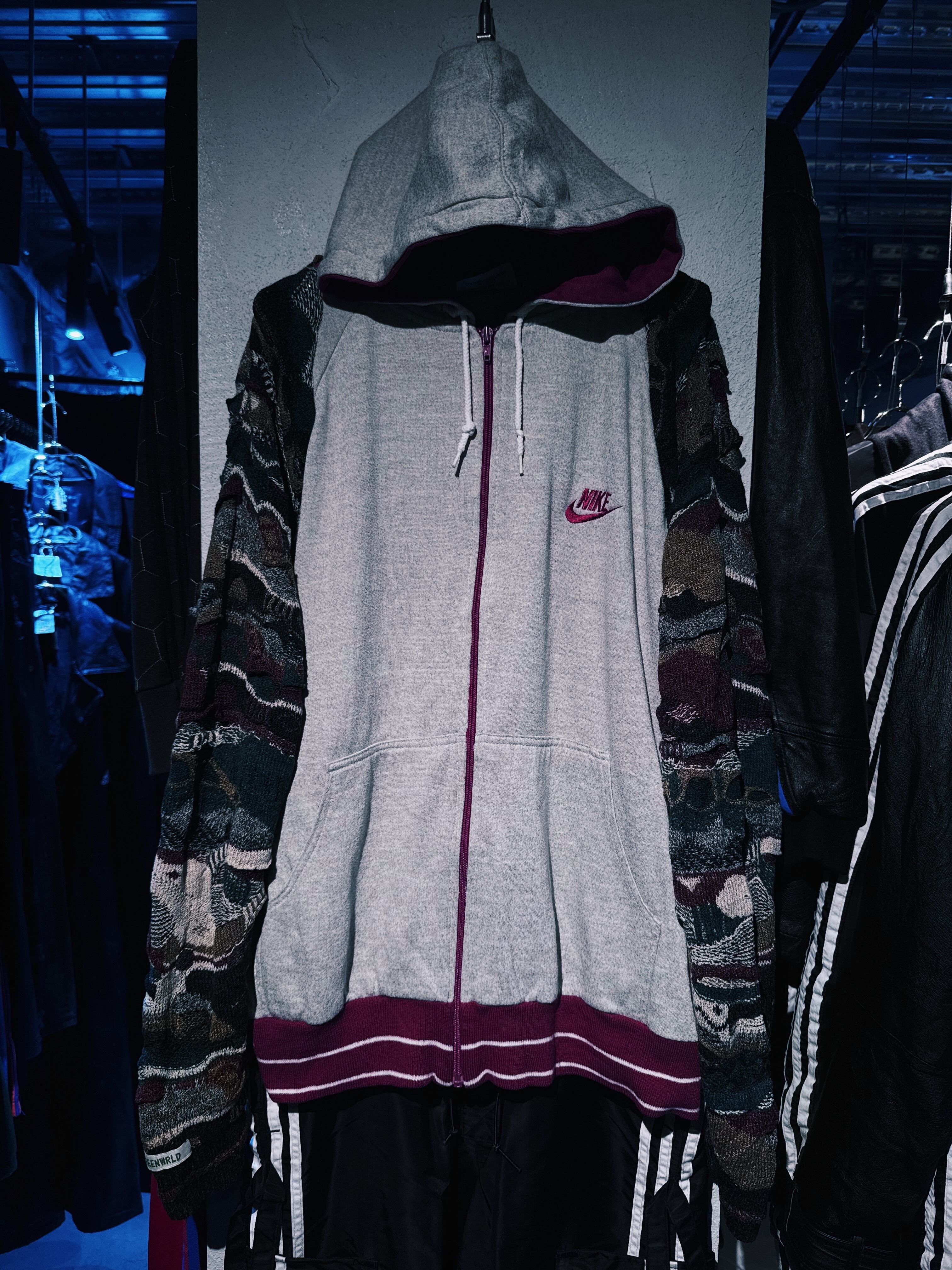 【D4C】Special "Original remake" 3D knit docking design zip up hoodie