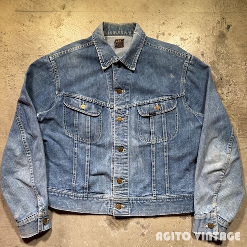 60's~ Lee RIDERS リー ライダース 101-J デニムジャケット 黒タグ X刻印 ビッグサイズ 46 REGULAR ユニオンチケット USA製 希少 ヴィンテージ BA-2940 RM3361H