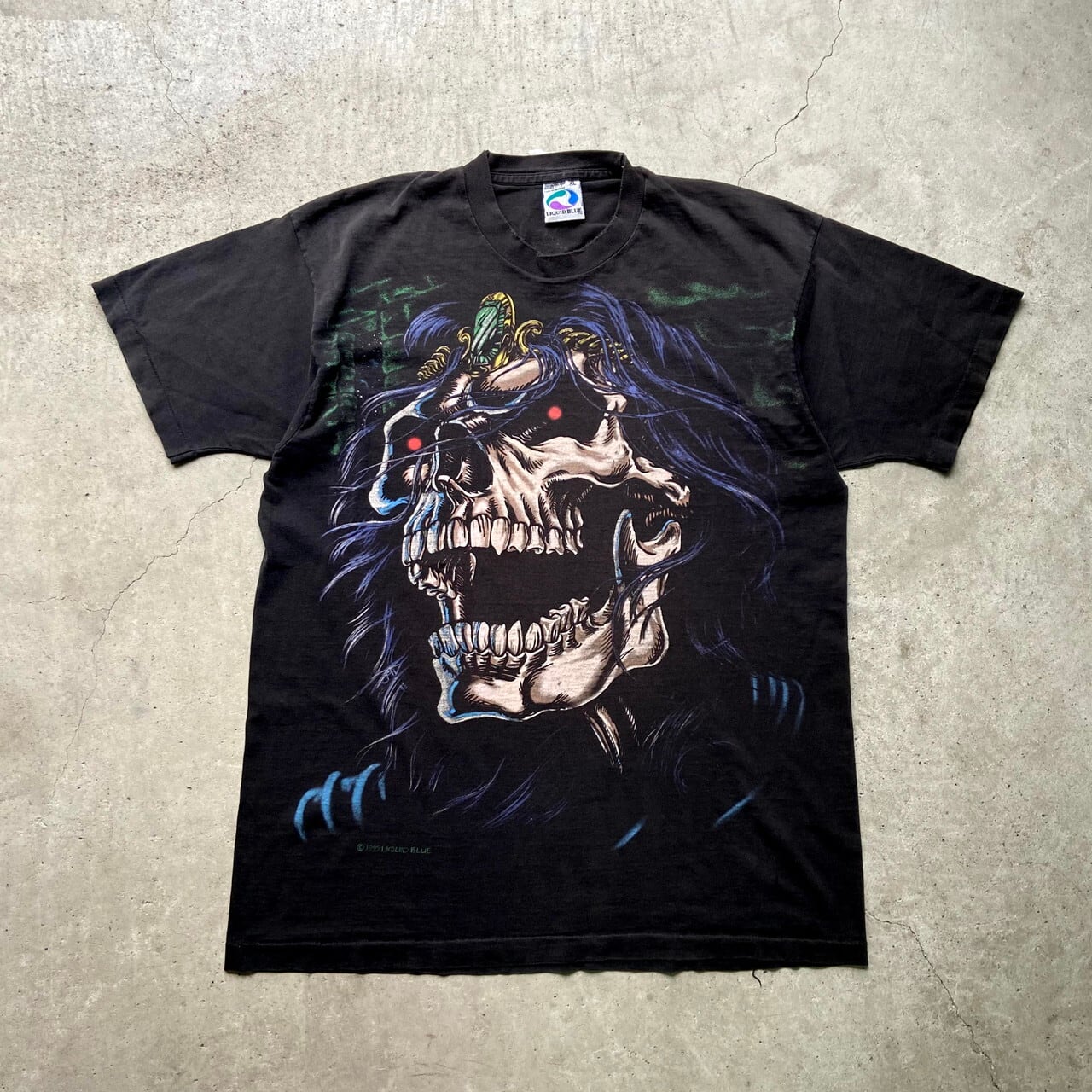 LA ストリートプリント For Life Skull Tシャツ ホワイト XL
