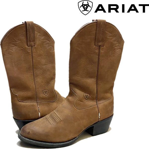 90's vintage ウエスタンブーツ　グランジ　y2k アメカジ 1点物◇アリアットARIAT茶ウェスタンブーツ古着メンズ27レディースOK