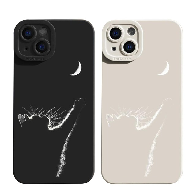 かわいい ねこ 猫 ネコ スマホケース iPhone SE3(第3世代) 用 ケース(4.7インチ) シリコーン クリアケース バンパー 薄型 超軽量 Aブラック ARPE
