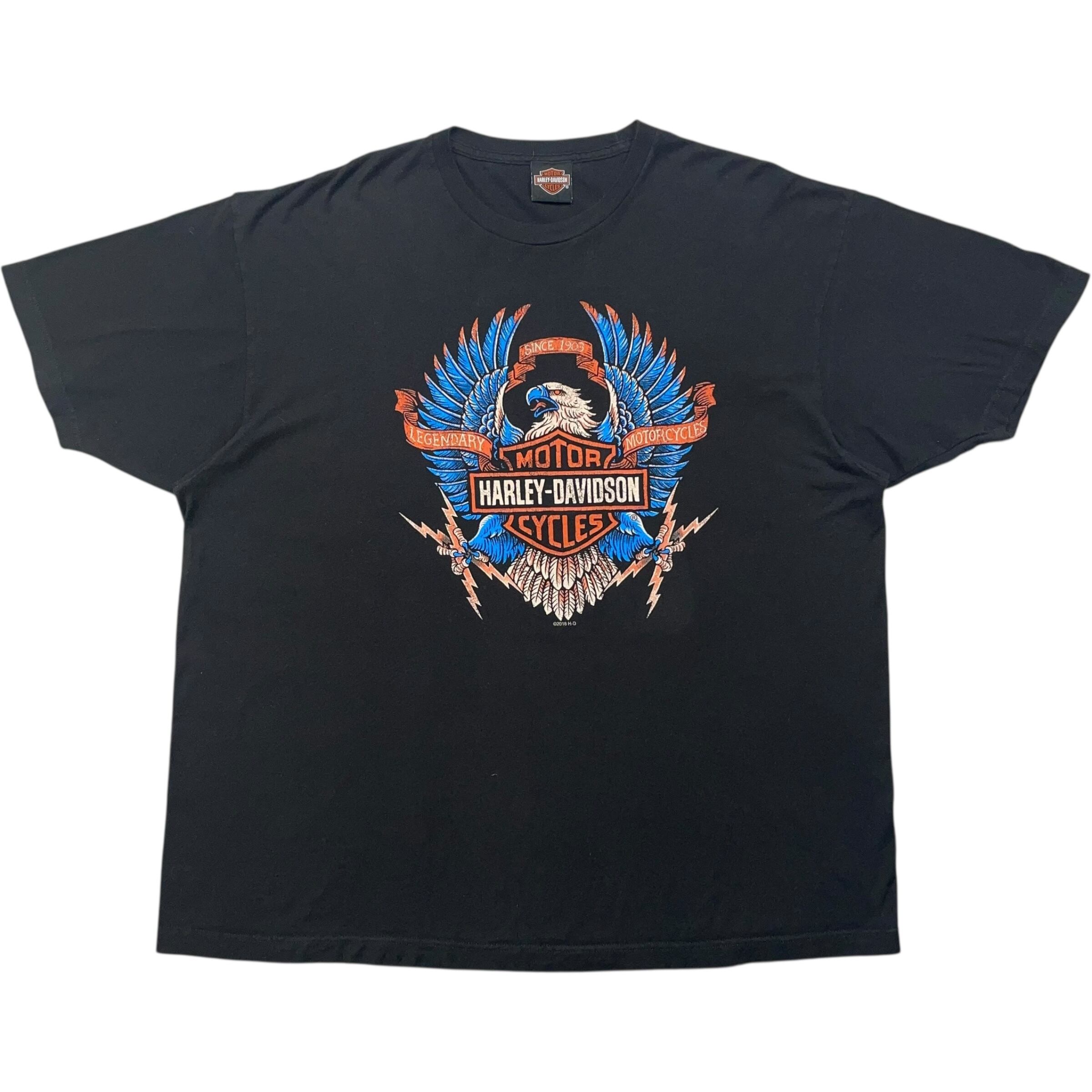 《XXL》Harley-Davidson ハーレーダビッドソン Tシャツ 両面プリント イーグル ブラック no.7556