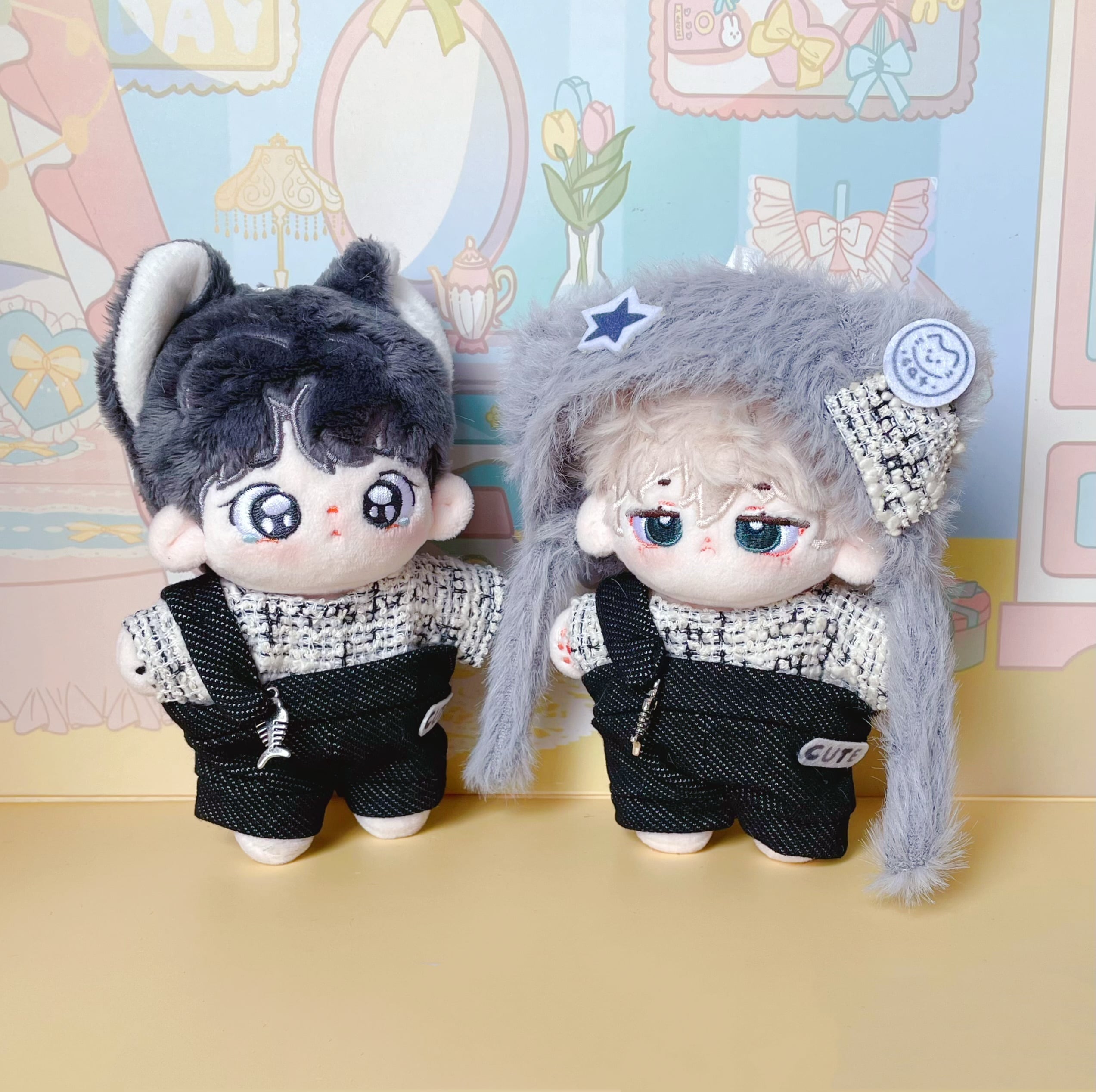 10cmぬいぐるみ用 着せ替え服 ぬい服 コスチューム ちびぬい 灰色の猫