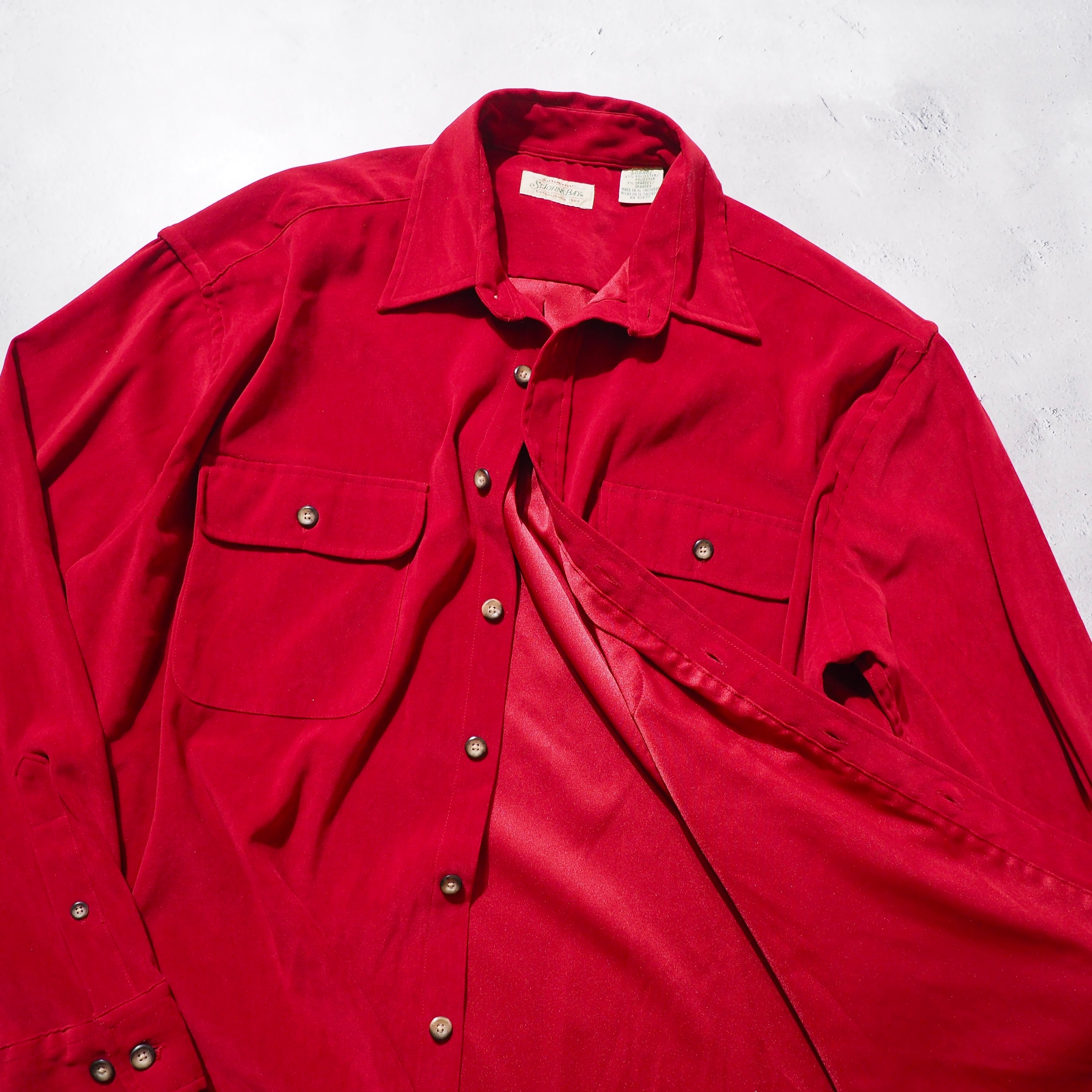 1990s " St. John's Bay " Beautiful Deep Red color vintage Over silhouette shirt