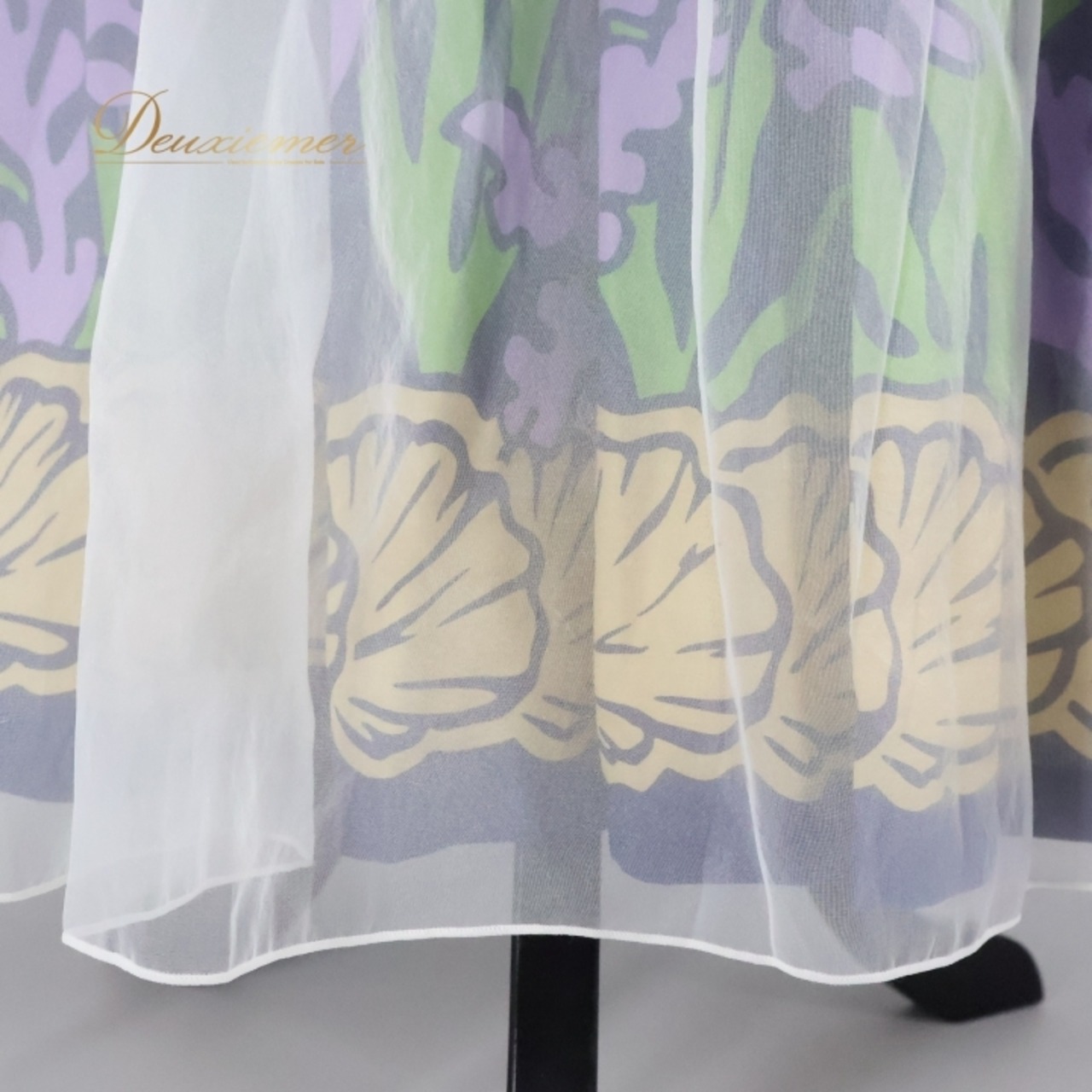 フラダンス 衣装 ワンピース ドレス マカマカ ブルー系 フラ ダンス オーガンジー サンゴ柄 ネイビー系 パープル系 イエロー系 グリーン系 MakaMaka 華やか 鮮やか かわいい ふわふわ シースルー フリル ハワイアン アロハ 衣装 上品