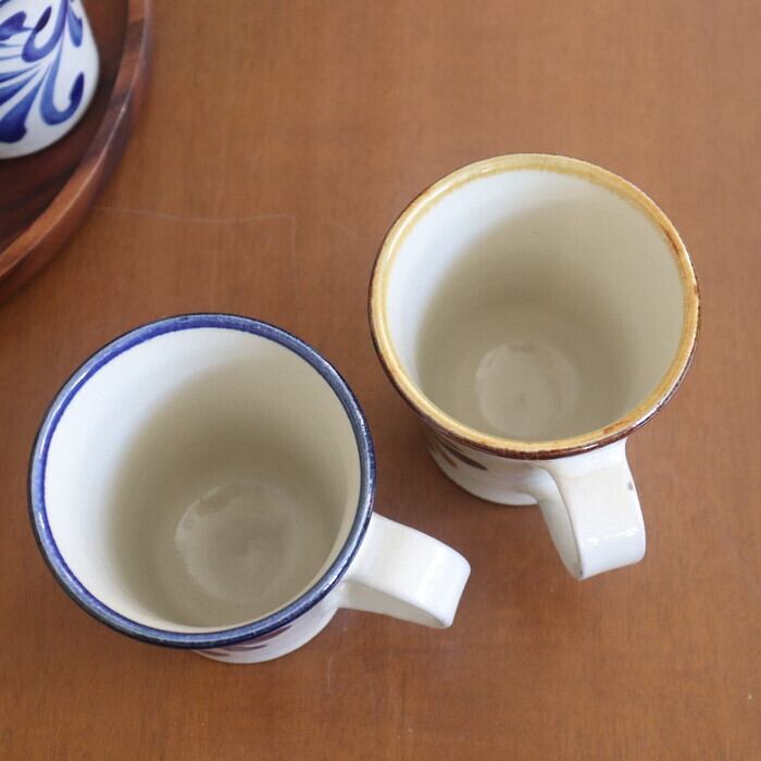 やちむん 陶器製マグカップ 2個セット 丸マグ ヤギ2 やちむん 陶器 atelier qucchane｜atelier qucchane