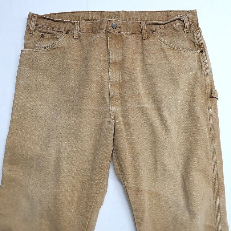 古着 Dickies ダックペインター ディッキーズ ブラウンダック ストリート 古着 ディッキーズ Dickies ワーク ダック ペインターパンツ イエロー