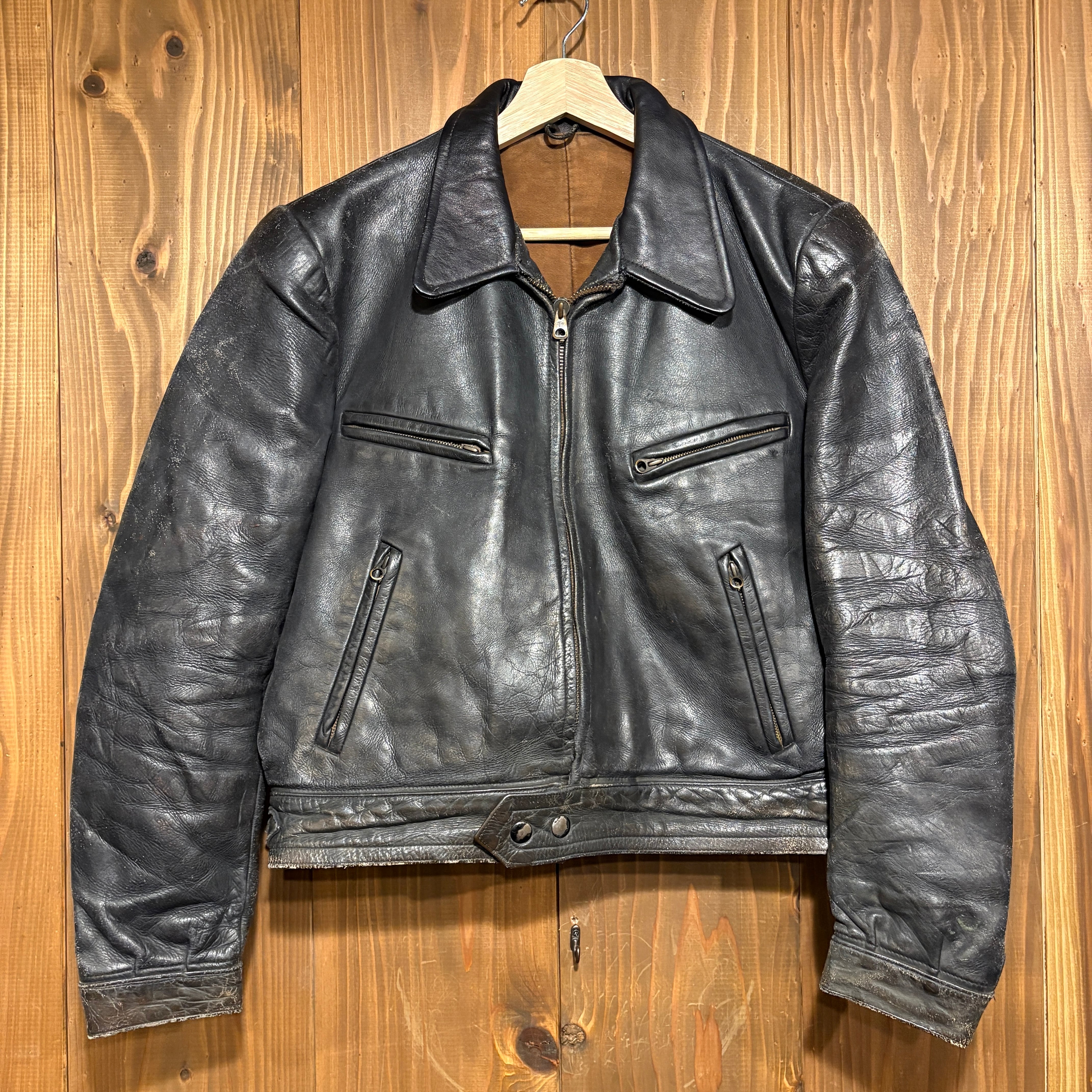 [40] 40s Vintage 民間 フライトジャケット ミリタリー 短丈 貴重 40s ドイツ空軍 ルフトバッフェ フライトジャケット ヴィンテージ