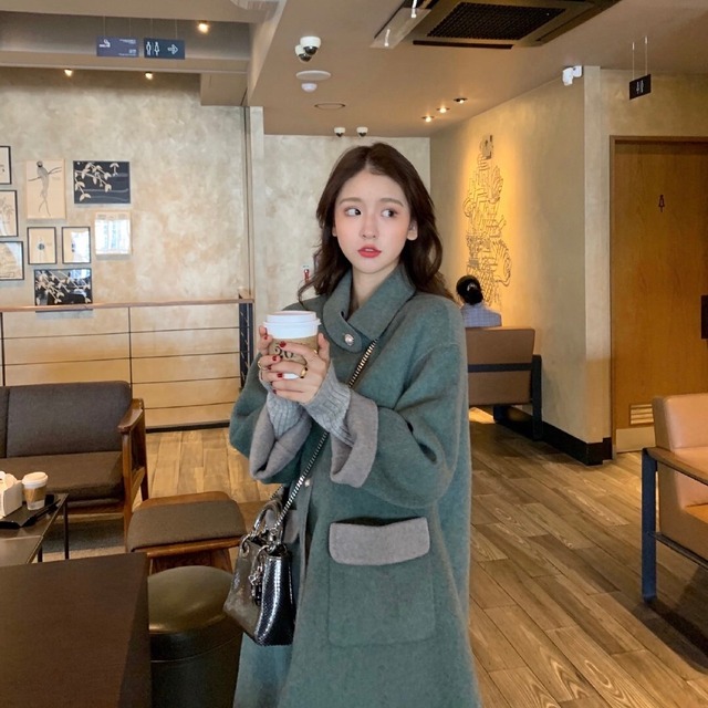 ウールシングルコート(ライトグリーン)