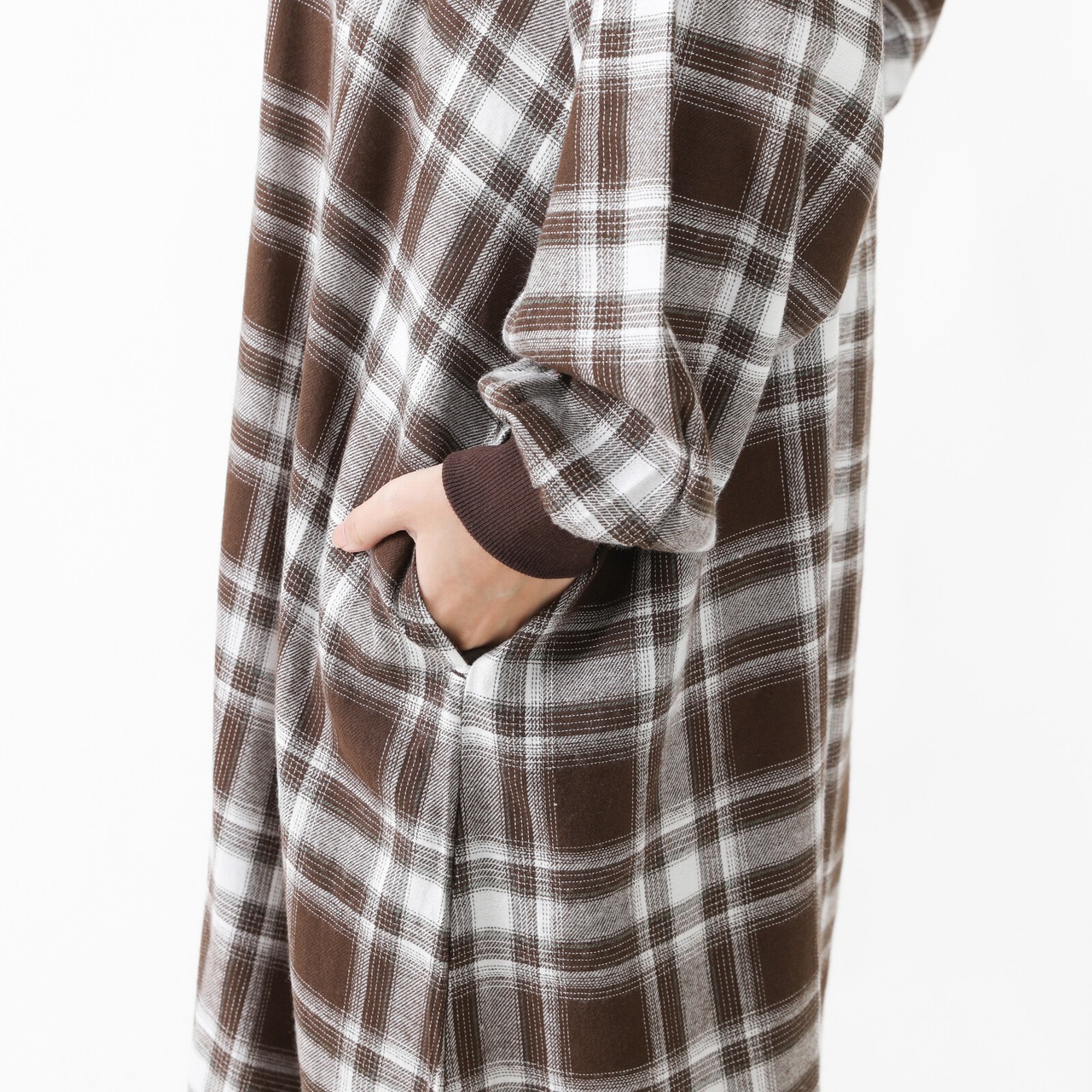チェック柄ゆったり ロングワンピース