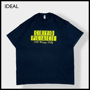 【IDEAL】XL ビッグサイズ 企業系 ロゴ プリント Tシャツ 黒t 半袖 イデアル US古着