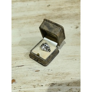 1920-30s Memento-mori skull ring genuine staringsilver