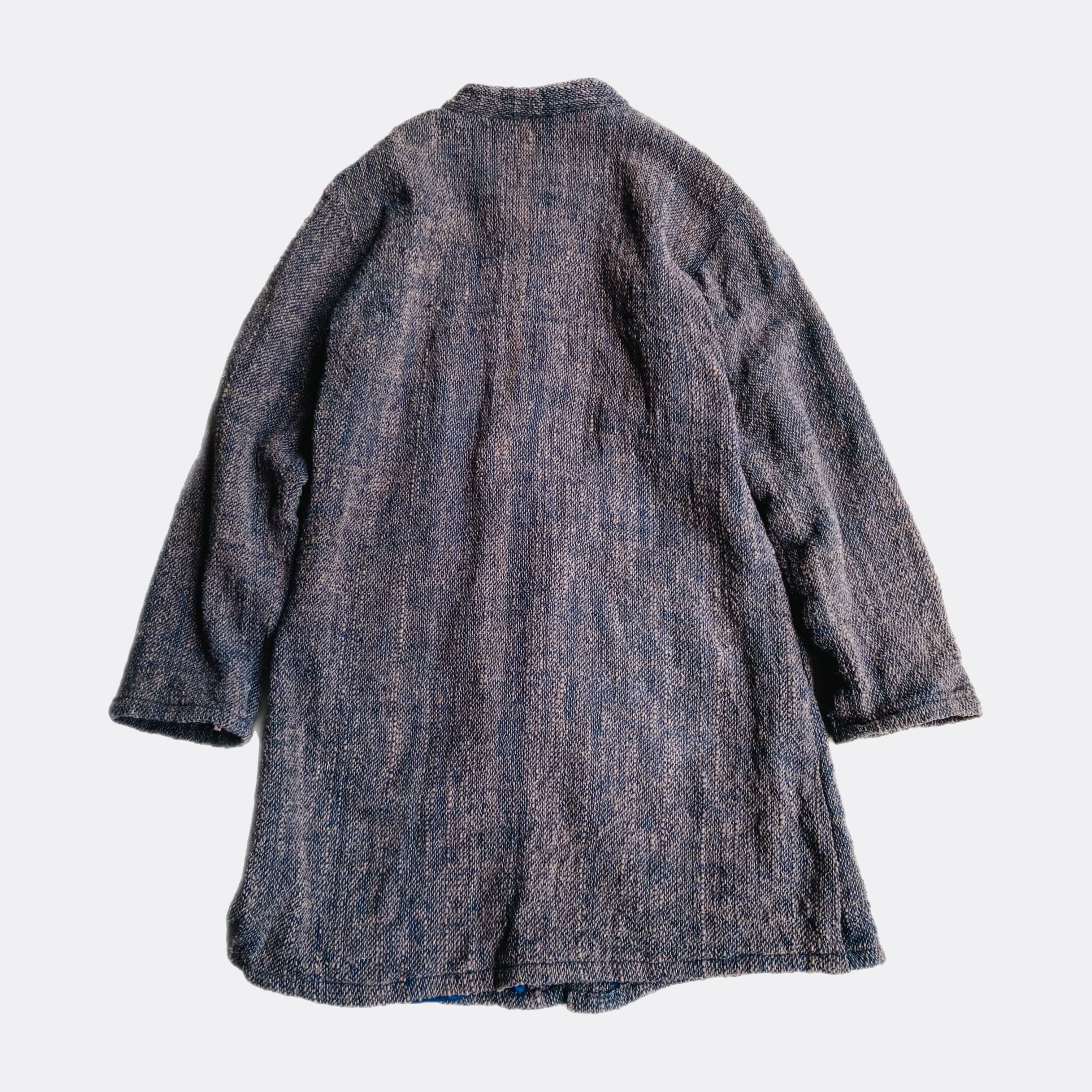 80〜90's リネン ノーカラーハーフコート | 弥勒 ユーズド トウキョウ
