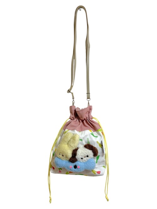 【6/21(日)18:00-6/24(水)12:00まで限定❣️】hammy&dacco / 文殊の知恵巾着ショルダーバッグ（ピンク）