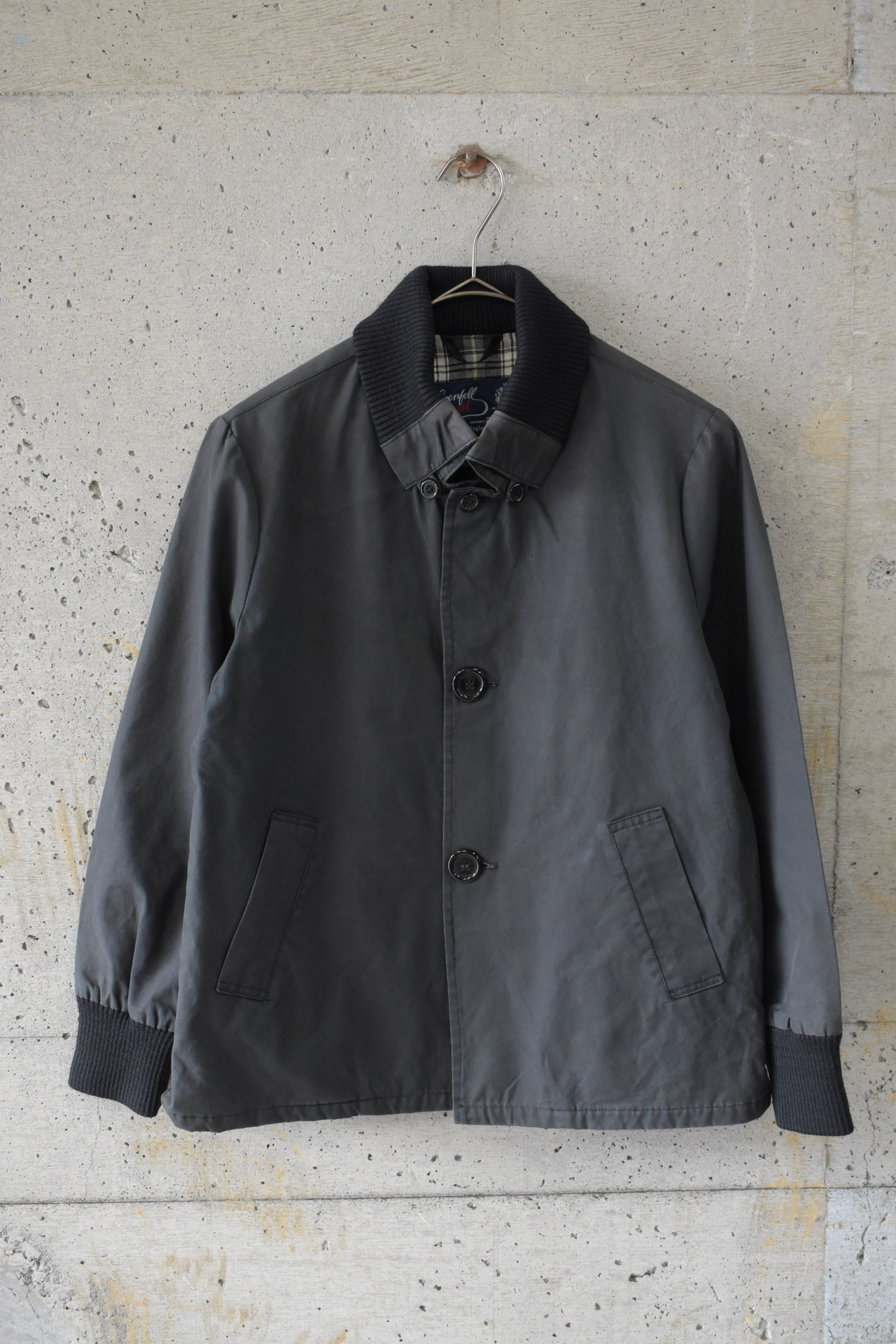 Charcoal black cotton oiled blouson