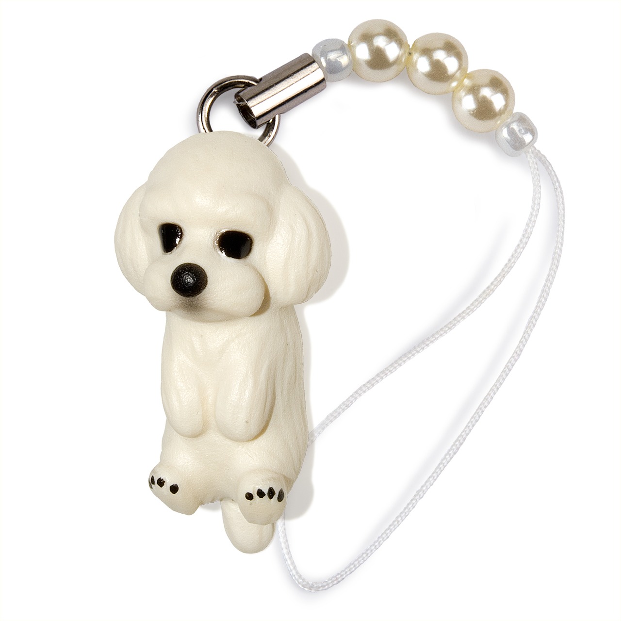 Dog 92 Toy Poodle トイプードル ホワイト ビーズ ストラップ DN-8002