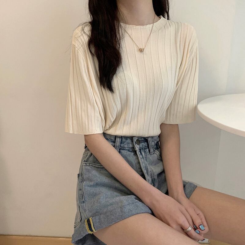 ホワイトTシャツ サマーレッドルーズニット 夏物 試着室14848318660