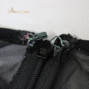 【美品 社交ダンス衣装】ワンピース ドレス Sanline サンリーヌ マゼンダピンク 黒 ブラック 花飾り コサージュ バイカラー