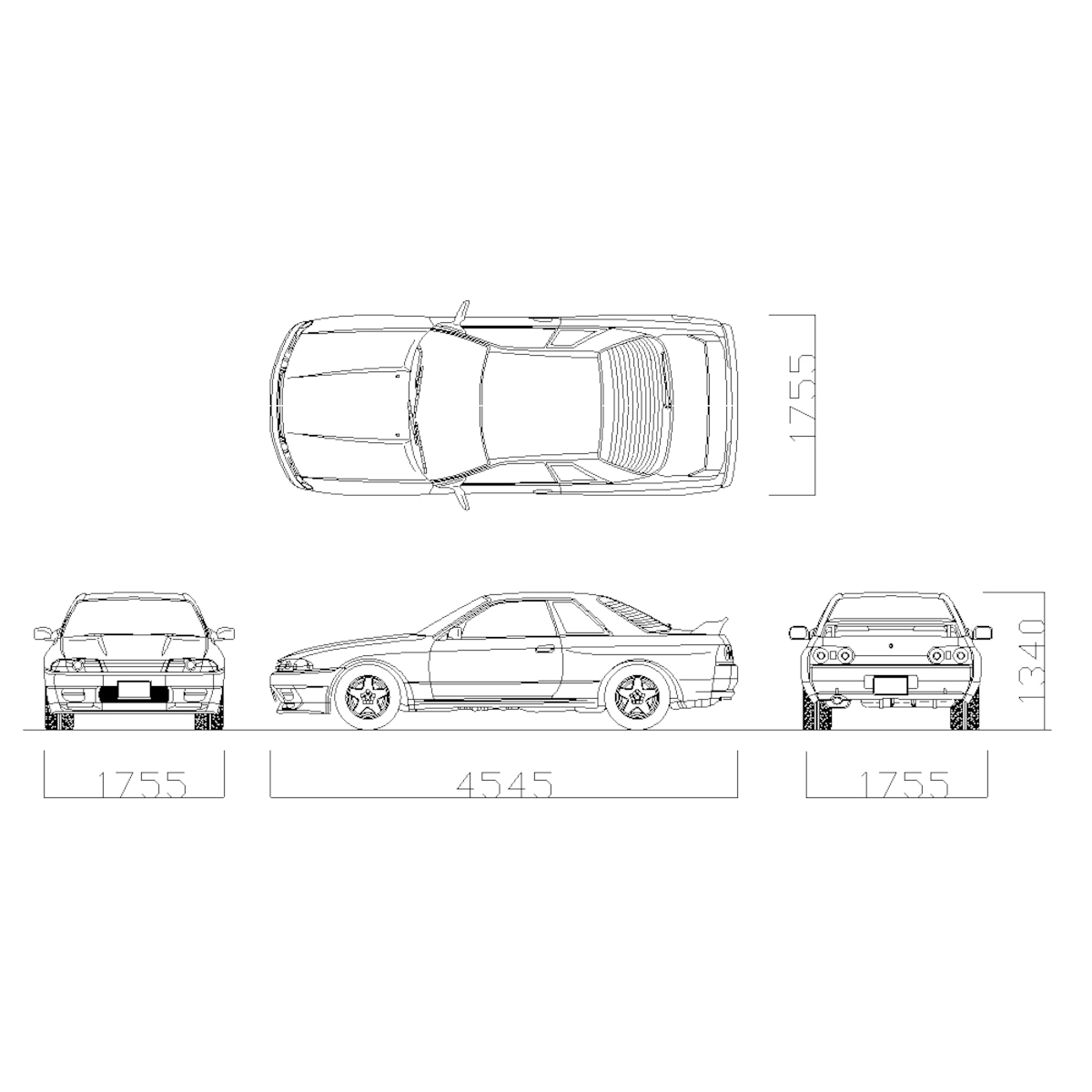 絶版品★スカイライン R32 型車 R32 GT-R 車体修復要領書&車体寸法図 スカイライン(BNR32)CADデータ | CAD素材.com