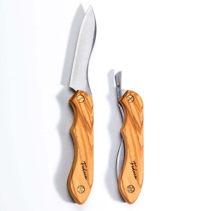 FEDECA折畳式料理用ナイフ　銀紙　オリーブ材ハンドル仕様 フェデカ 折畳式料理ナイフ プレーンオリーブ | sotosotodays