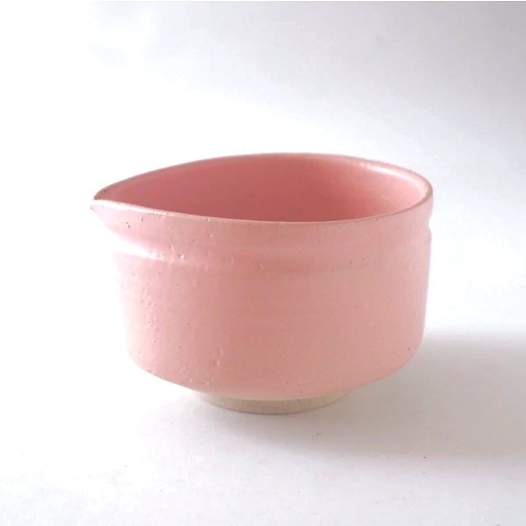 Baby Pink Katakuchi Matcha Bowl - Mino Ware (Made in Japan)